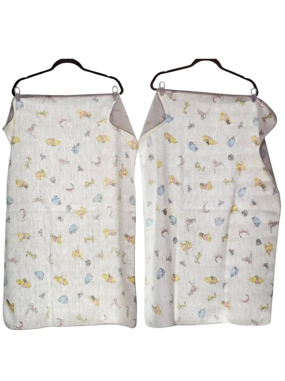 HTF Vintage 1980's Winnie The Pooh Flannel Receiving Blankets Set of 2